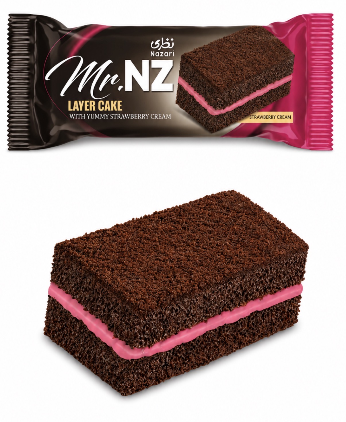 Strawberry Cream Cocoa Layer Cake